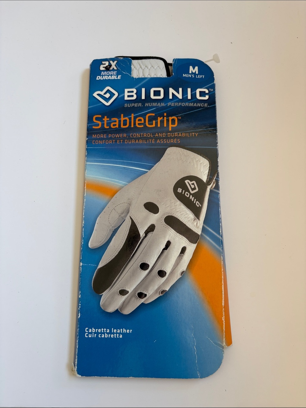 BIONIC StableGrip Golf Glove in White and Black